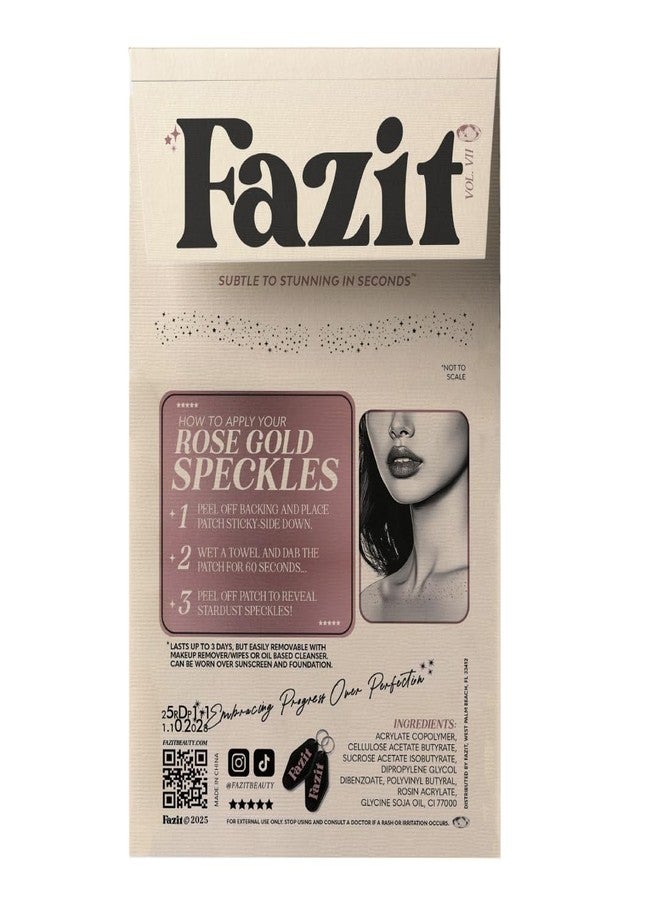 Fazit Makeup Patches - Rose Gold Decollatage Speckles - Glow Up Make-Up Patches - Cute Glitter Makeup Accessories For Women - Cosmetic Glitter - Image 2